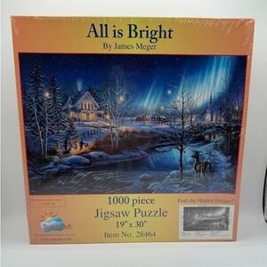SunsOut All is Bright 1000 Piece Jigsaw Puzzle James Meger Hidden Images NEW